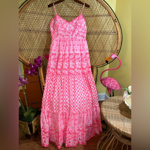Lilly Pulitzer Dresses & Skirts - Lilly Pulitzer NWT Kyla Maxi Dress Lilly’s Coral Garden Eyelet Size 12,14
